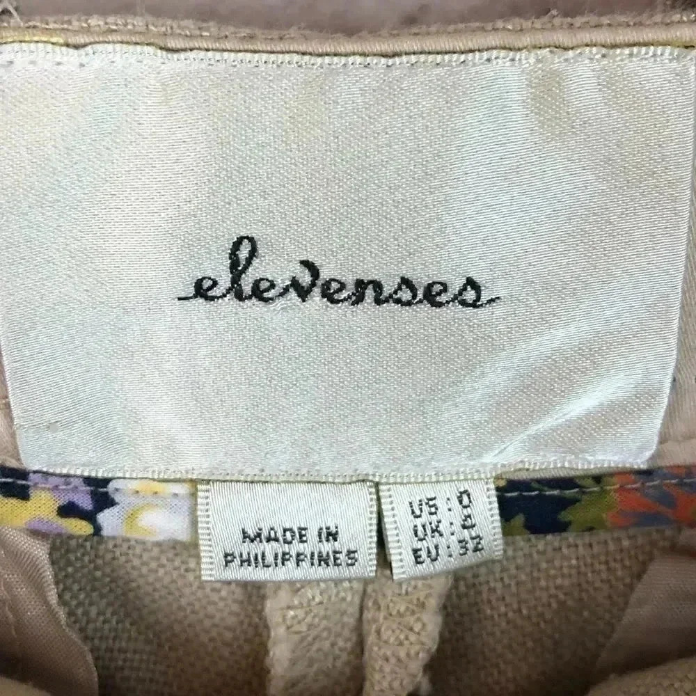 Anthropologie Elevenses Stovepipe Beige Crops Sz 0 - Picture 2 of 7